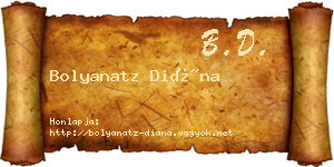Bolyanatz Diána névjegykártya